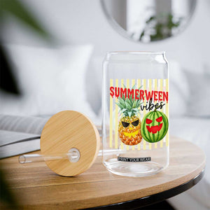 Funny Summerween Fruit Glass Can Spooky Pineapple Watermelon Graphic