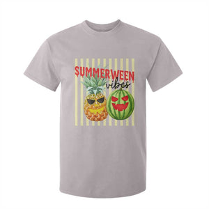 Funny Summerween Fruit T Shirt For Kid Spooky Pineapple Watermelon Graphic