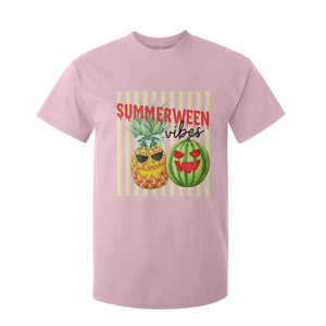 Funny Summerween Fruit T Shirt For Kid Spooky Pineapple Watermelon Graphic