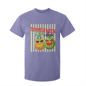 Funny Summerween Fruit T Shirt For Kid Spooky Pineapple Watermelon Graphic