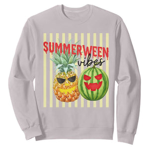 Funny Summerween Fruit Sweatshirt Spooky Pineapple Watermelon Graphic