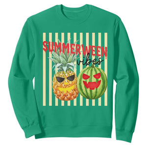 Funny Summerween Fruit Sweatshirt Spooky Pineapple Watermelon Graphic