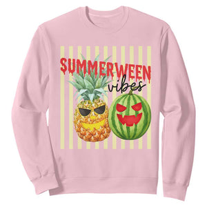 Funny Summerween Fruit Sweatshirt Spooky Pineapple Watermelon Graphic