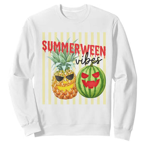 Funny Summerween Fruit Sweatshirt Spooky Pineapple Watermelon Graphic