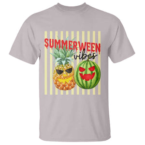 Funny Summerween Fruit T Shirt Spooky Pineapple Watermelon Graphic