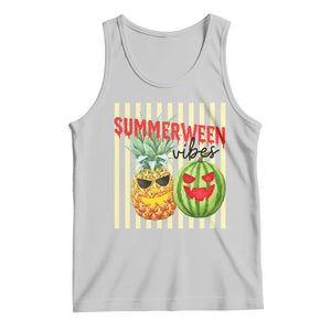 Funny Summerween Fruit Tank Top Spooky Pineapple Watermelon Graphic