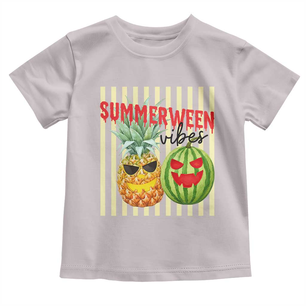 Funny Summerween Fruit Toddler T Shirt Spooky Pineapple Watermelon Graphic