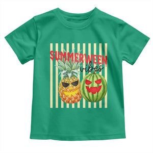Funny Summerween Fruit Toddler T Shirt Spooky Pineapple Watermelon Graphic
