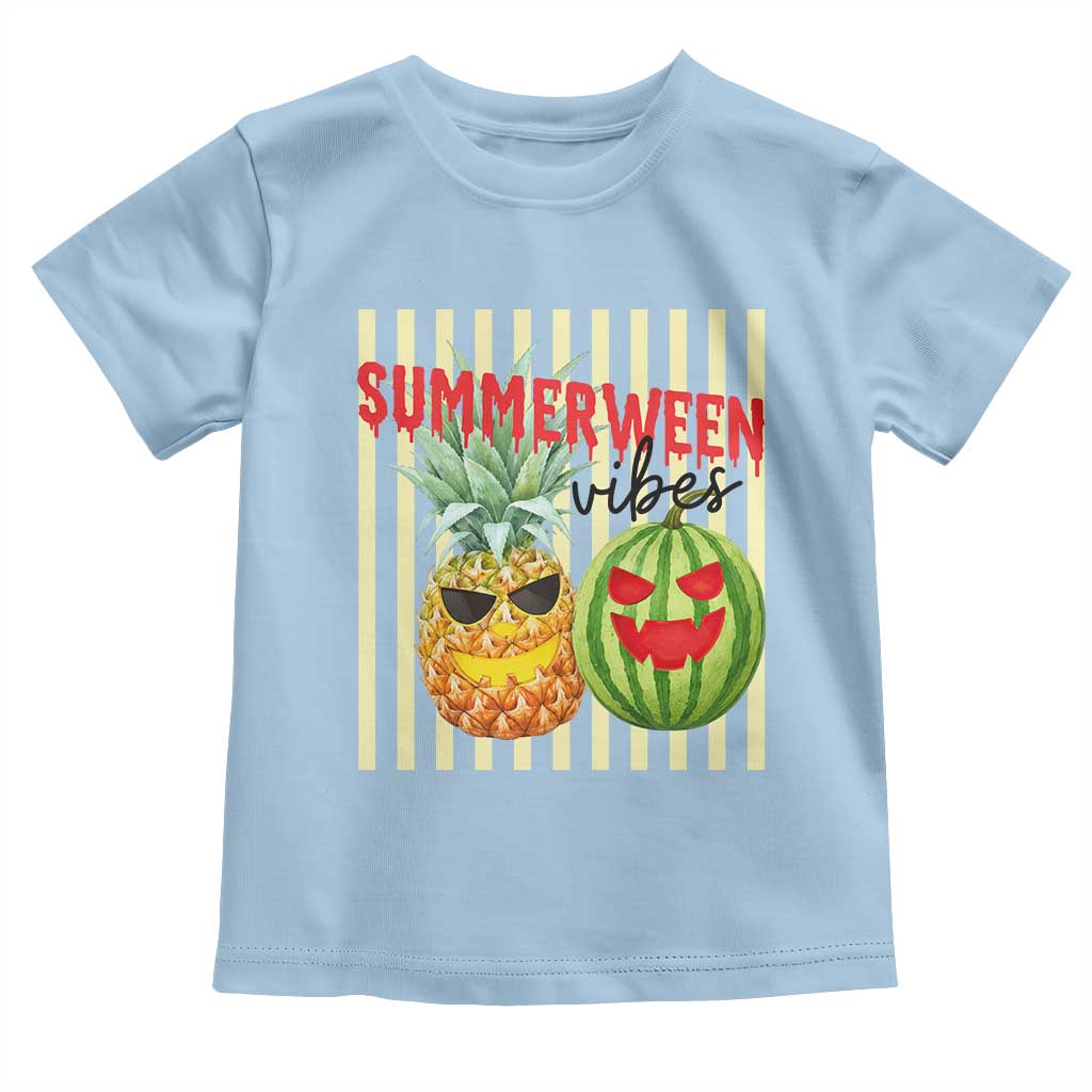 Funny Summerween Fruit Toddler T Shirt Spooky Pineapple Watermelon Graphic