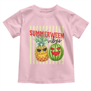 Funny Summerween Fruit Toddler T Shirt Spooky Pineapple Watermelon Graphic