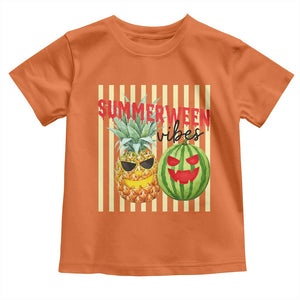 Funny Summerween Fruit Toddler T Shirt Spooky Pineapple Watermelon Graphic