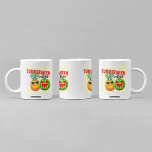 Funny Summerween Fruit Coffee Mug Spooky Pineapple Watermelon Graphic