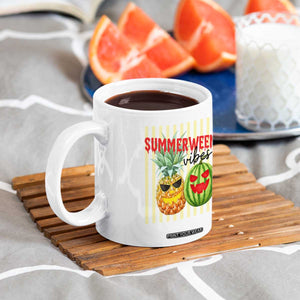 Funny Summerween Fruit Coffee Mug Spooky Pineapple Watermelon Graphic