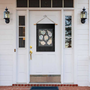 Striped Glitter Oyster Shell Garden Flag Coastal Summer Ocean Gift