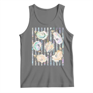Striped Glitter Oyster Shell Tank Top Coastal Summer Ocean Gift