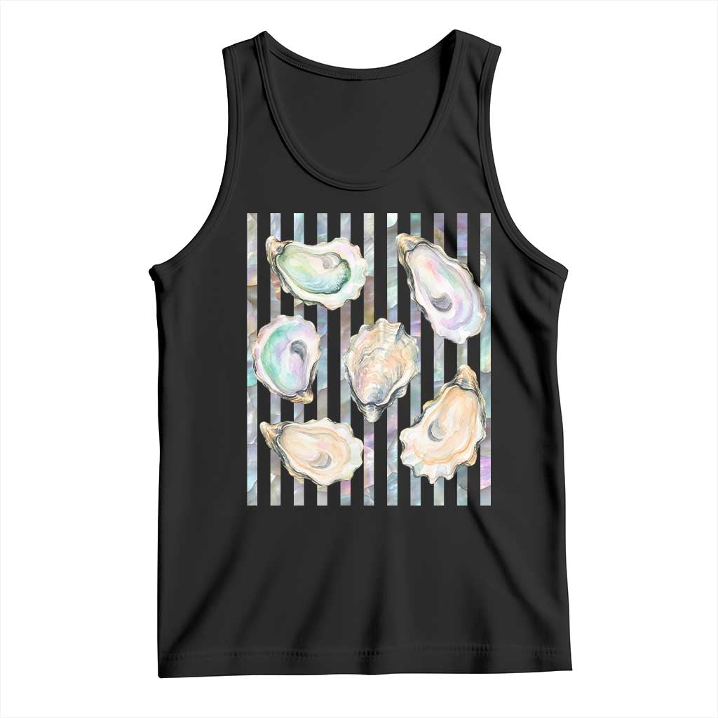 Striped Glitter Oyster Shell Tank Top Coastal Summer Ocean Gift