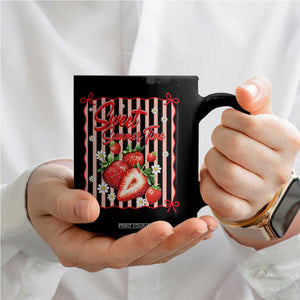 Striped Summer Strawberry Coffee Mug Preppy Beach Vibes Graphic