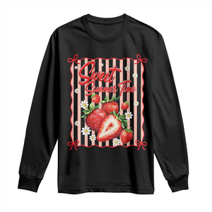 Striped Summer Strawberry Long Sleeve Shirt Preppy Beach Vibes Graphic