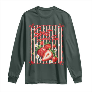 Striped Summer Strawberry Long Sleeve Shirt Preppy Beach Vibes Graphic
