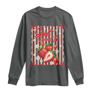 Striped Summer Strawberry Long Sleeve Shirt Preppy Beach Vibes Graphic