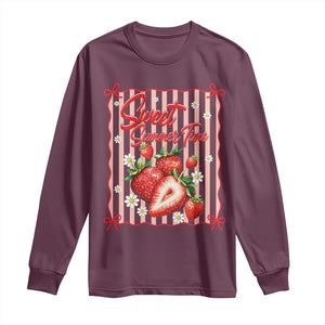 Striped Summer Strawberry Long Sleeve Shirt Preppy Beach Vibes Graphic