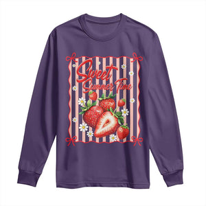 Striped Summer Strawberry Long Sleeve Shirt Preppy Beach Vibes Graphic