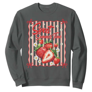Striped Summer Strawberry Sweatshirt Preppy Beach Vibes Graphic