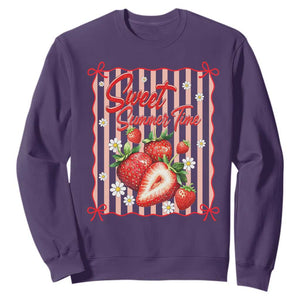 Striped Summer Strawberry Sweatshirt Preppy Beach Vibes Graphic