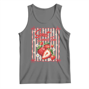 Striped Summer Strawberry Tank Top Preppy Beach Vibes Graphic