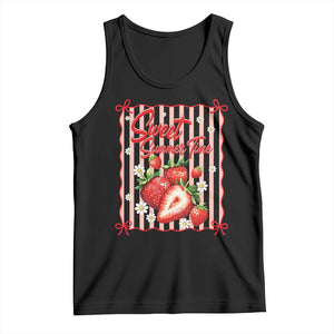 Striped Summer Strawberry Tank Top Preppy Beach Vibes Graphic