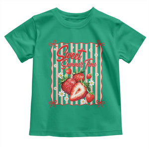 Striped Summer Strawberry Toddler T Shirt Preppy Beach Vibes Graphic