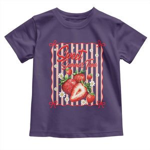 Striped Summer Strawberry Toddler T Shirt Preppy Beach Vibes Graphic