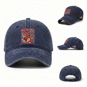 Striped Summer Strawberry Washed Cotton Baseball Cap Preppy Beach Vibes Graphic