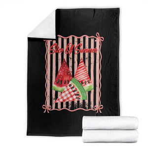 Striped Watermelon Beach Vibes Graphic Throw Blanket Slice Of Summer