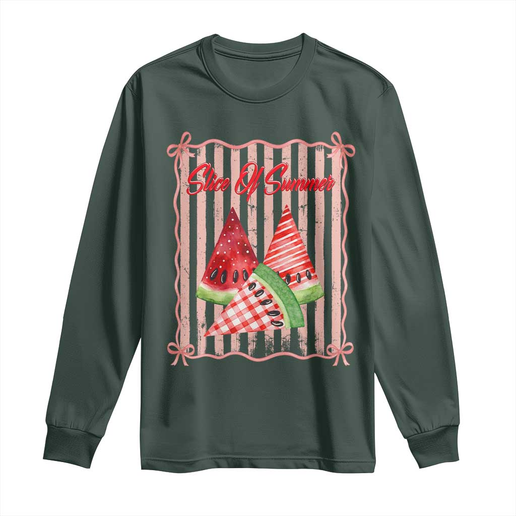 Striped Watermelon Beach Vibes Graphic Long Sleeve Shirt Slice Of Summer