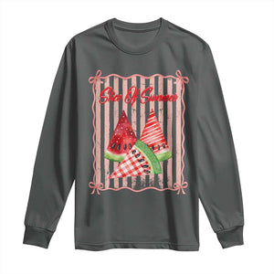 Striped Watermelon Beach Vibes Graphic Long Sleeve Shirt Slice Of Summer