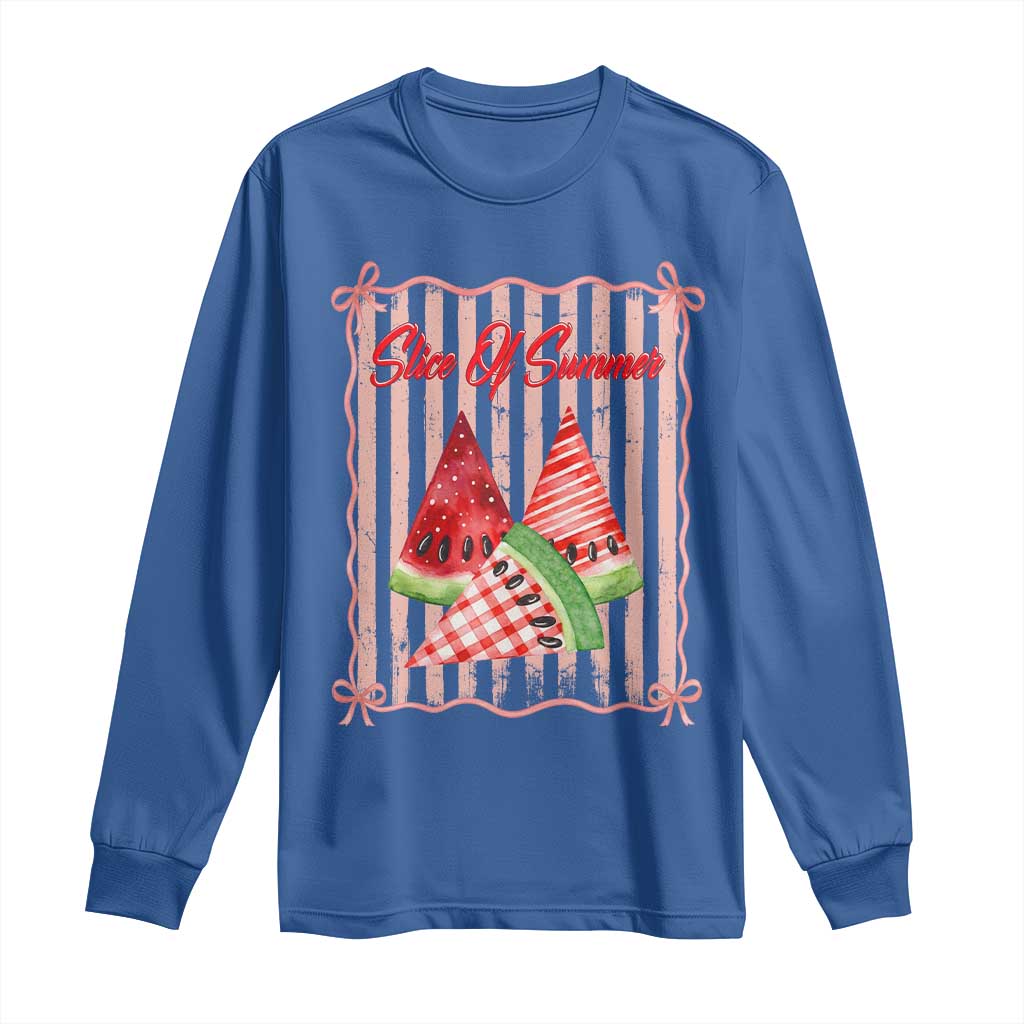 Striped Watermelon Beach Vibes Graphic Long Sleeve Shirt Slice Of Summer