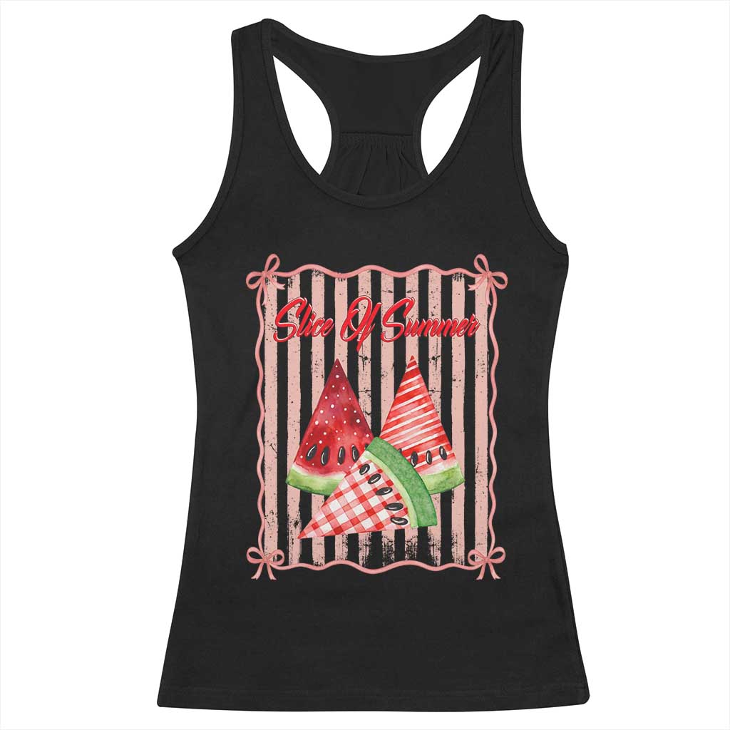 Striped Watermelon Beach Vibes Graphic Racerback Tank Top Slice Of Summer TS12 Black Print Your Wear