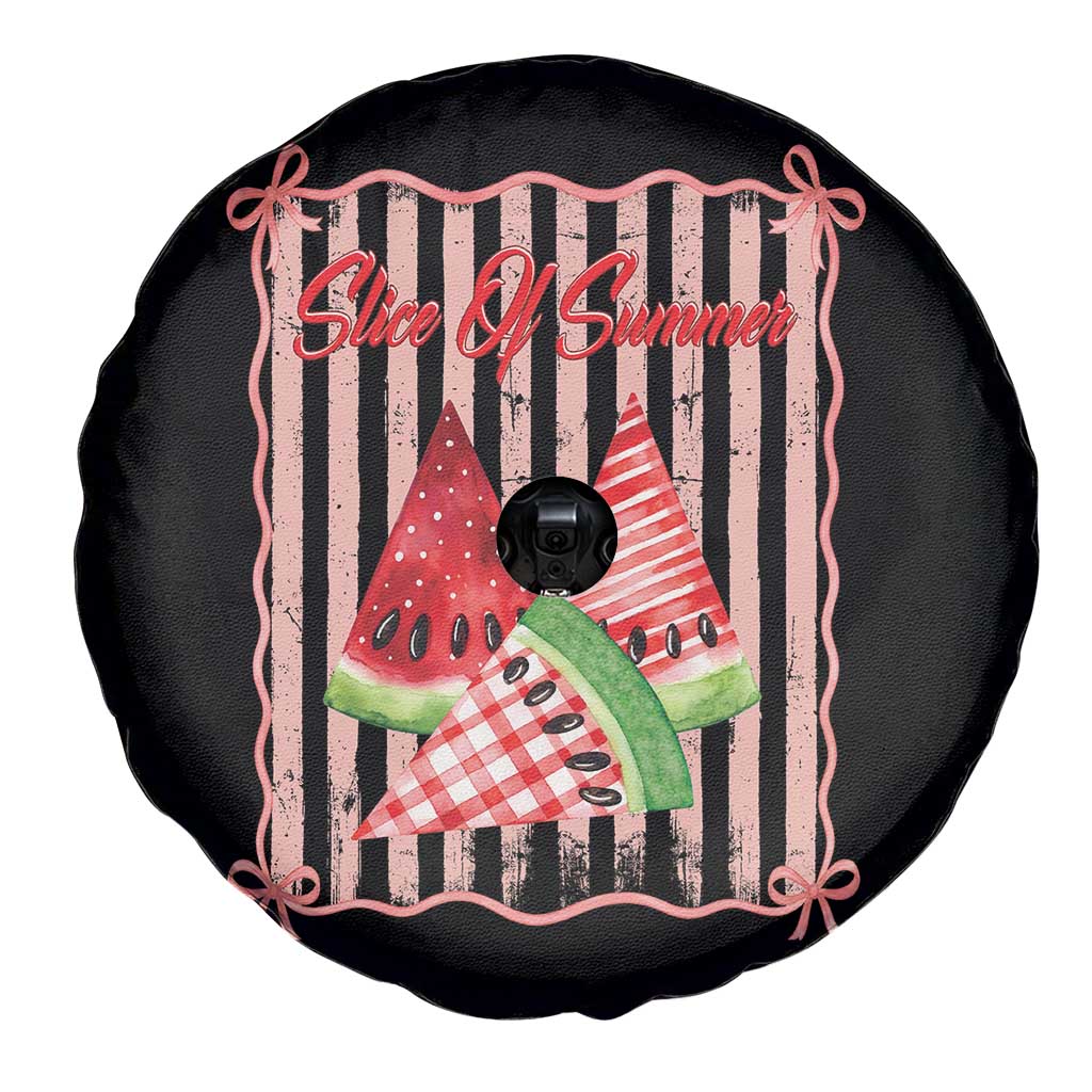 Striped Watermelon Beach Vibes Graphic Spare Tire Cover Slice Of Summer