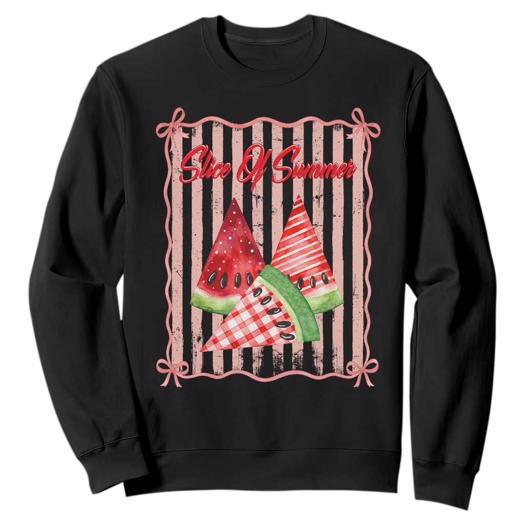 Striped Watermelon Beach Vibes Graphic Sweatshirt Slice Of Summer