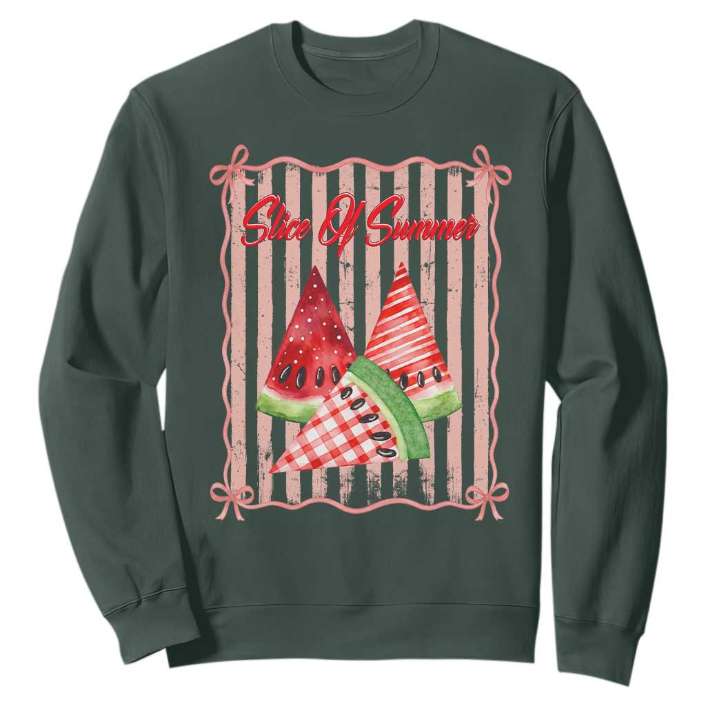 Striped Watermelon Beach Vibes Graphic Sweatshirt Slice Of Summer