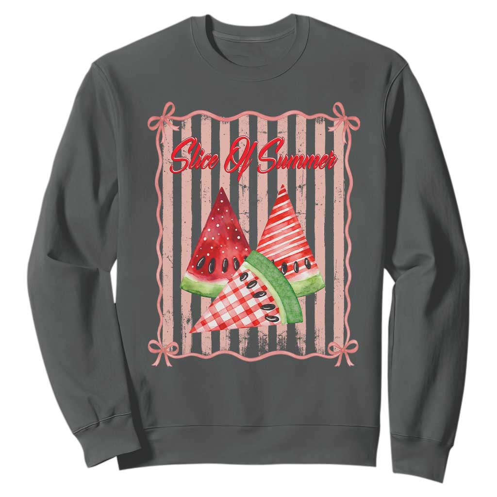 Striped Watermelon Beach Vibes Graphic Sweatshirt Slice Of Summer