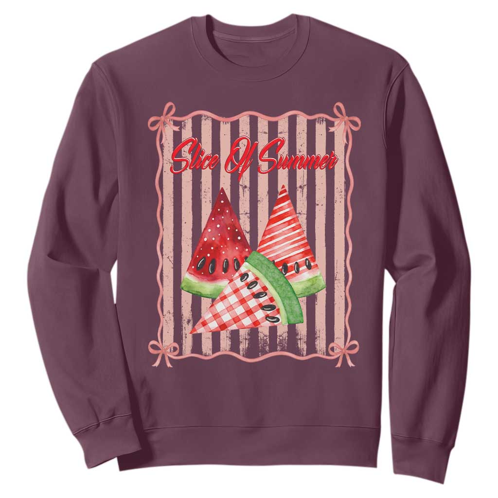 Striped Watermelon Beach Vibes Graphic Sweatshirt Slice Of Summer