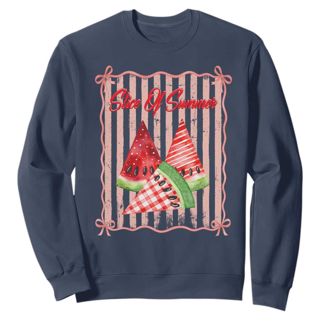 Striped Watermelon Beach Vibes Graphic Sweatshirt Slice Of Summer