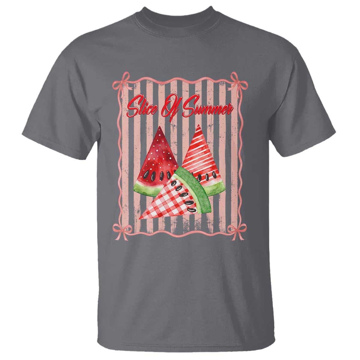 Striped Watermelon Beach Vibes Graphic T Shirt Slice Of Summer