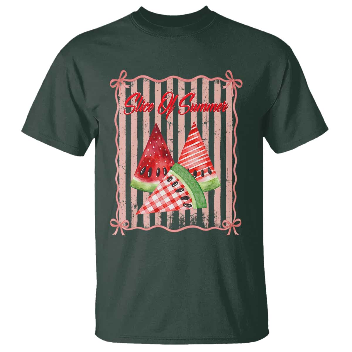 Striped Watermelon Beach Vibes Graphic T Shirt Slice Of Summer