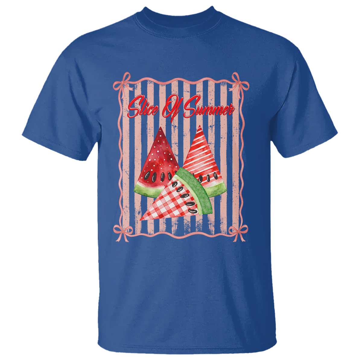 Striped Watermelon Beach Vibes Graphic T Shirt Slice Of Summer