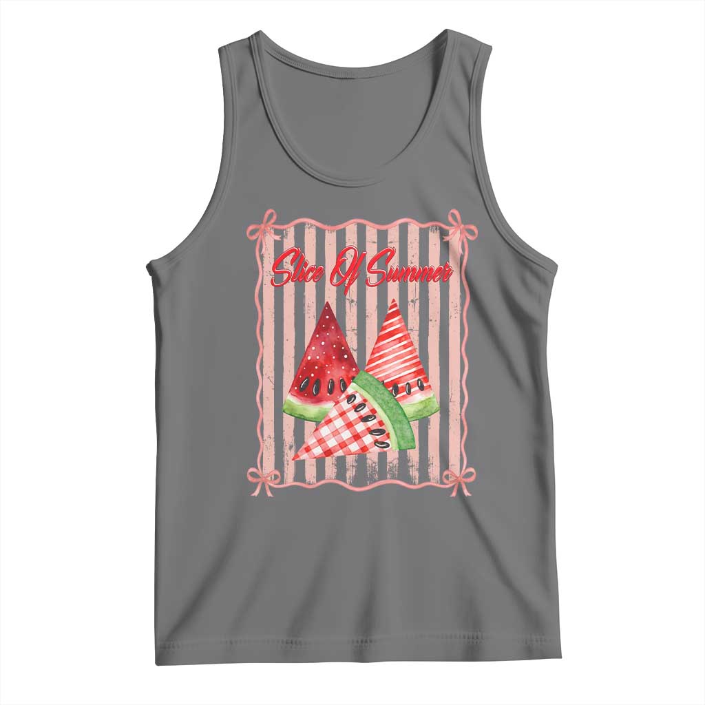 Striped Watermelon Beach Vibes Graphic Tank Top Slice Of Summer