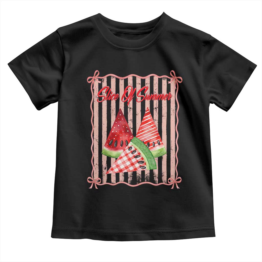 Striped Watermelon Beach Vibes Graphic Toddler T Shirt Slice Of Summer TS12 Black Print Your Wear
