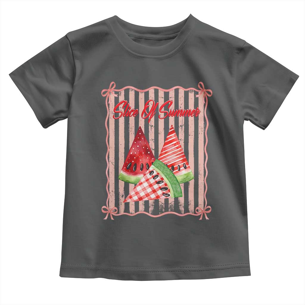 Striped Watermelon Beach Vibes Graphic Toddler T Shirt Slice Of Summer